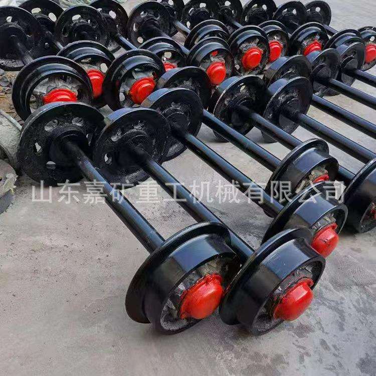 固定式平板车15T轮对 矿井运输矿车轮对厂家 钢轨平板车15T轮对