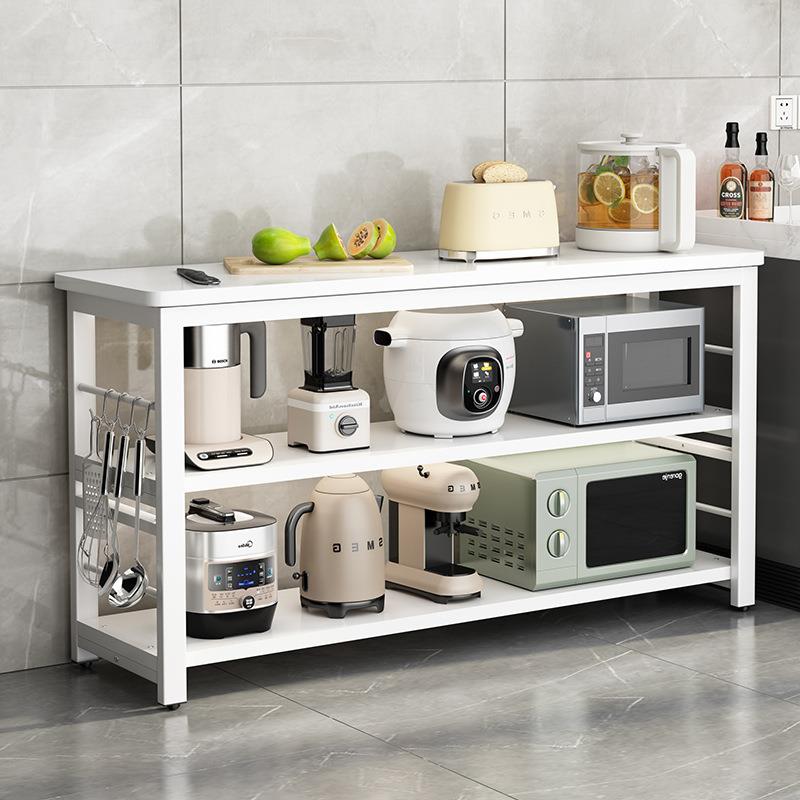 厨房切菜桌窄边柜多功能操作台微波炉烤箱锅具收纳置物架落地