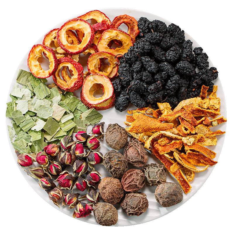 乌梅桑葚陈皮玫瑰去山楂荷叶刮水果茶女生泡水喝的去肚子脂油养生