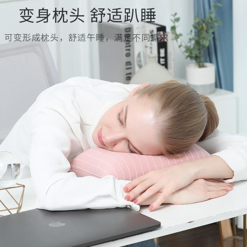 二合一泡沫粒子枕型枕头 办公室午睡枕户外旅行抱枕 两用枕