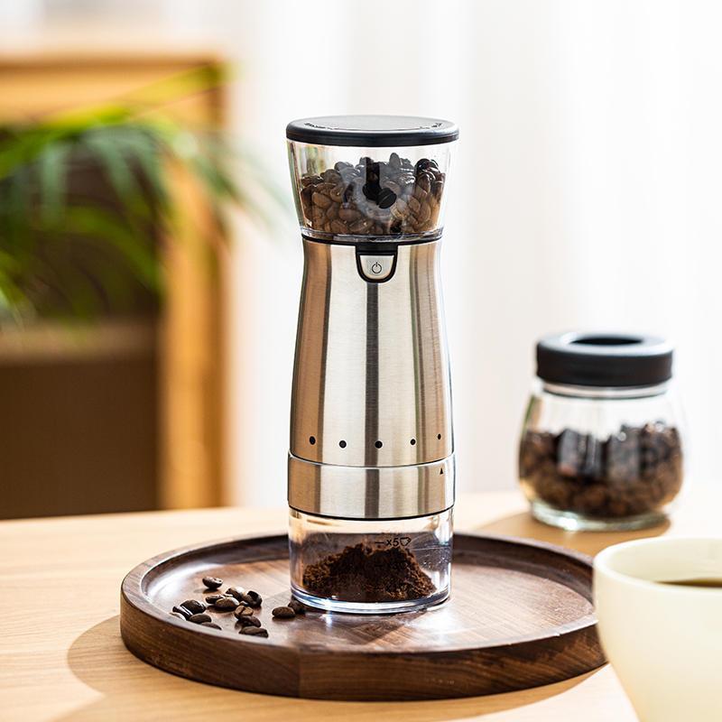摩登主妇电动磨豆机咖啡豆研磨机不锈钢磨豆器咖啡机家用小型手磨