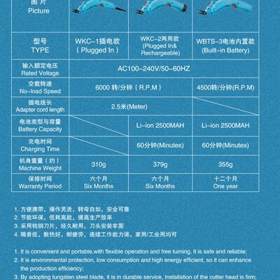 WKC 电剪刀裁布 电动裁剪刀 D 裁皮 修边 工业级 电动剪刀