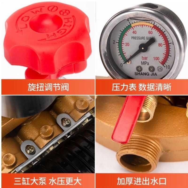 三缸柱塞泵农用免黄油高压打药机泵头喷雾器大R流量抽水泵打药泵