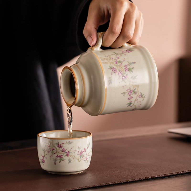 汝窑小暖壶泡茶杯家用复古陶瓷带过滤G大容量焖茶热水养生壶一人,餐饮具,茶壶,淘宝优惠券,粉丝福利购,淘宝优惠卷