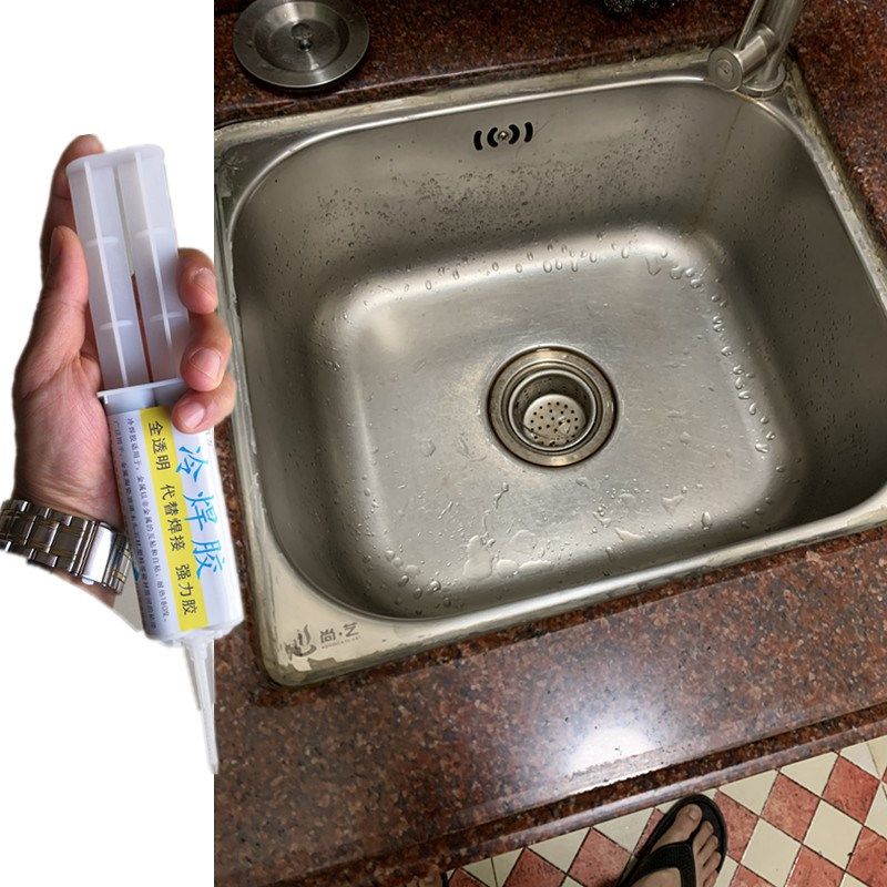 厨房洗碗盆缝隙漏水修补强力胶人造石岩J板大理石缝隙防水补漏防