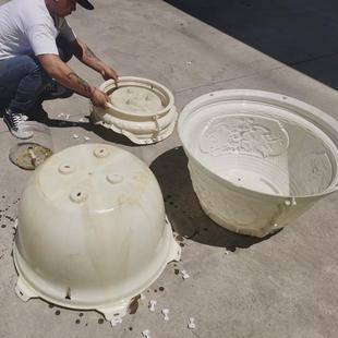 水泥圆花盆塑料模具自制混凝土盆景大H号大口径圆形模型盆栽花盒