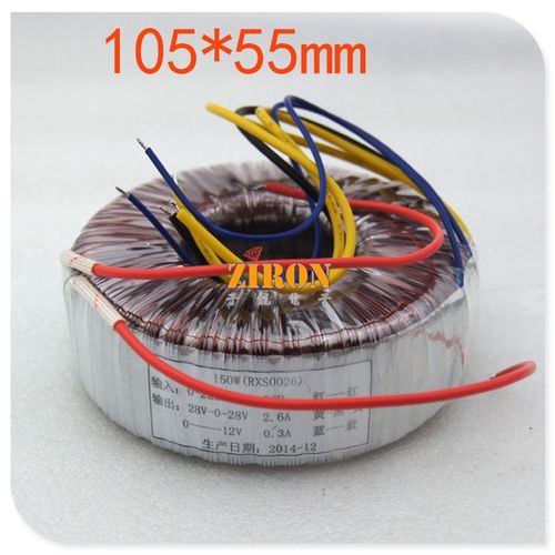 150W纯铜环形变压器双28V 0-6.3-12.C6V LM3886/TDA7293/7294适用