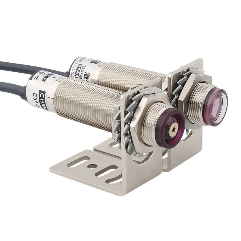 M18激光对射光电开关E3F-20DY1交流220VO红外线可见光传感器激光