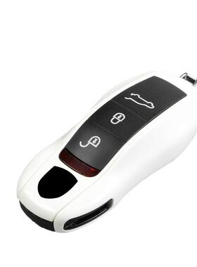 适用于保时捷白色钥匙壳套卡宴Mtacan718Taycan911帕拉梅拉车钥匙