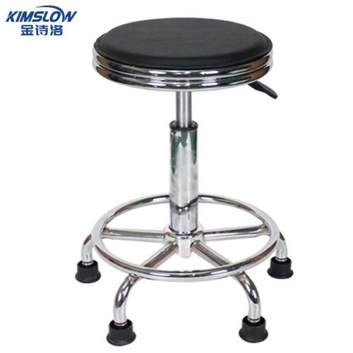 金诗洛K6211车间工作椅子员工凳实验室凳圆N凳升降旋转凳吧台椅黑