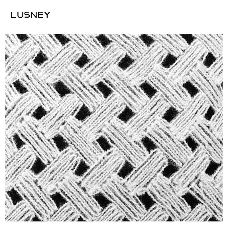 北欧ins轻奢风现代沙发样板间A黑白毛编织棉定制抱枕床头靠垫包