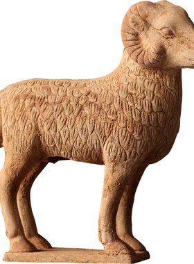 汉陶羊摆件动物画彩陶器红w陶灰陶黑陶中式仿古装饰老件古玩收藏