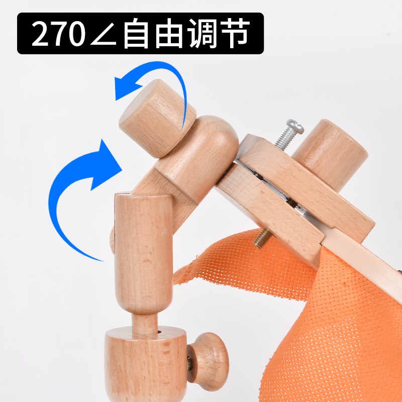 热销通用可d调节台式手工绣架榉木桌面绣绷架子刺绣十字绣框工具