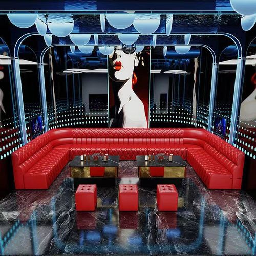 KTV沙发卡座转角清吧夜总会酒y吧会所练歌房卡拉OK包厢弧形U型沙