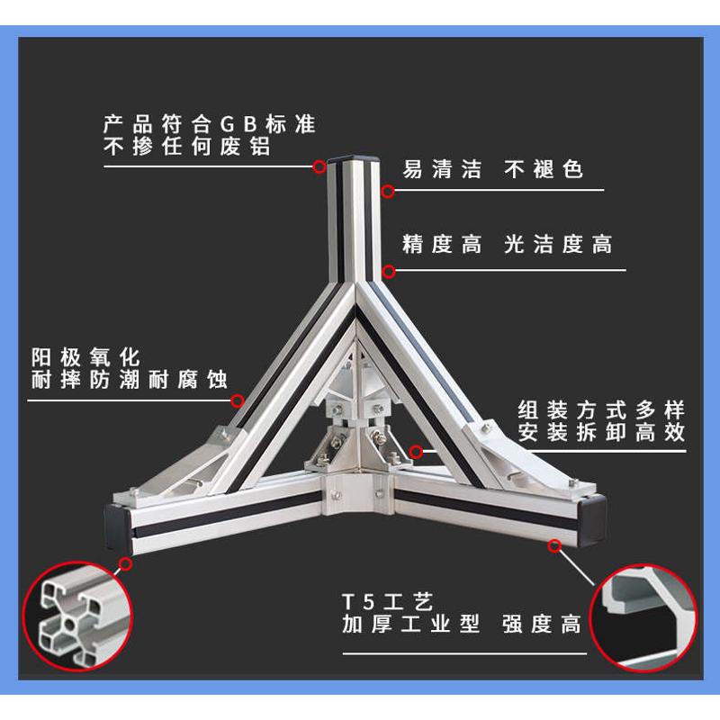 三面4040n3方4040管槽材料封工业标铝合金口罩U封铝欧铝型材槽机