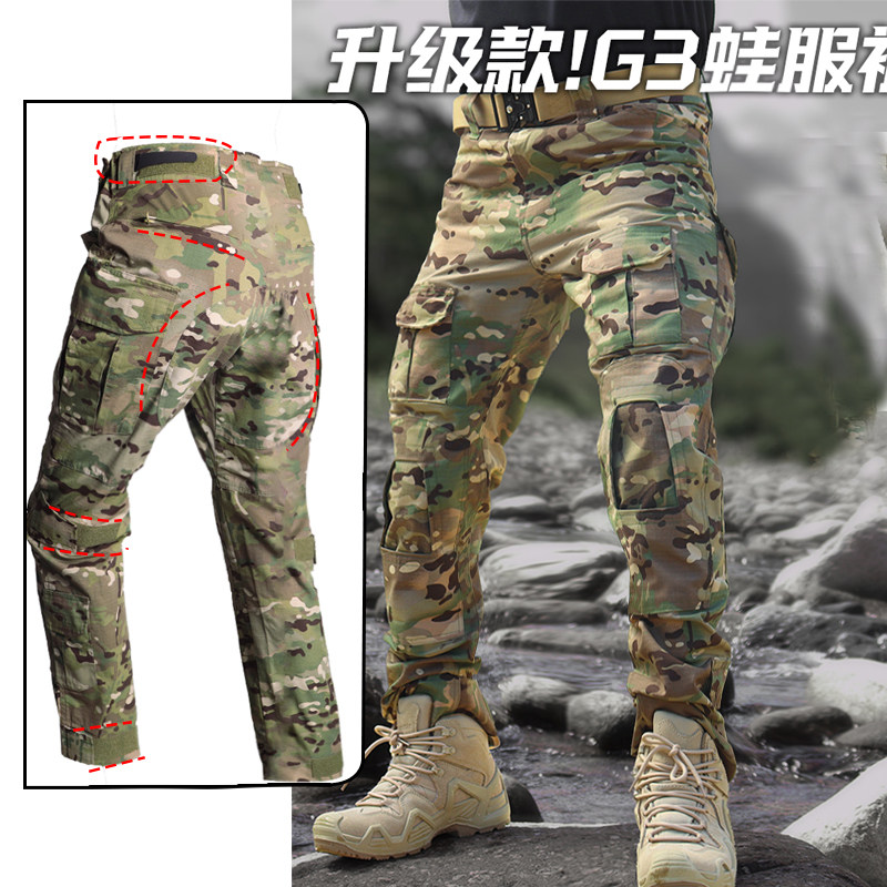 户外gen3军鸟战术裤男款内置护膝宽松多口袋全地形战地迷彩服裤女