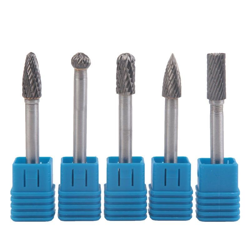 钨钢打磨头硬质合金旋转锉 五件套6*8单双槽钨R钢磨头电磨机磨头