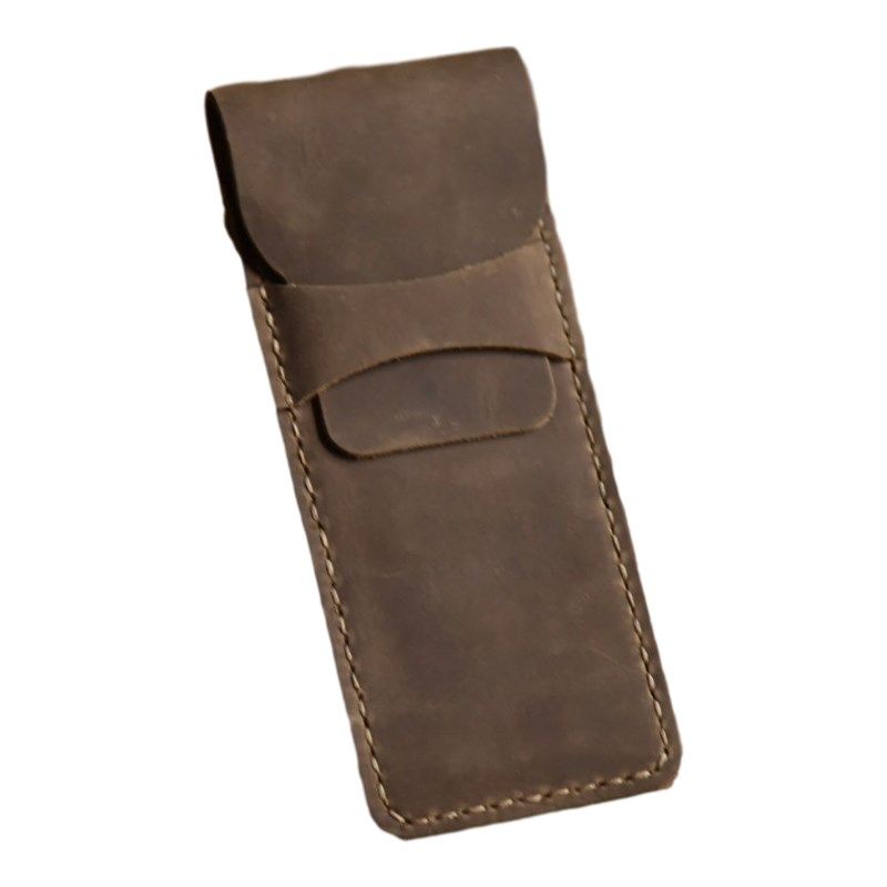 极速2025德国牛皮笔袋复古文艺皮质钢笔保护套真皮笔Y套单支笔收