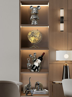 酒柜家居装饰品i摆件暴力熊大套装轻奢客厅电视柜餐边柜红酒架