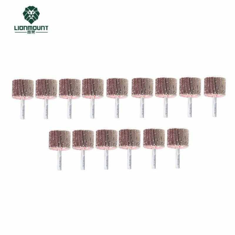 雷蒙带柄百叶磨头金属抛光砂纸轮打磨片百页轮G30*25*6mm80目15支