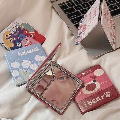 极速迷你小镜子女随身携带化妆镜小号H圆镜可携式摺叠宿舍学生手