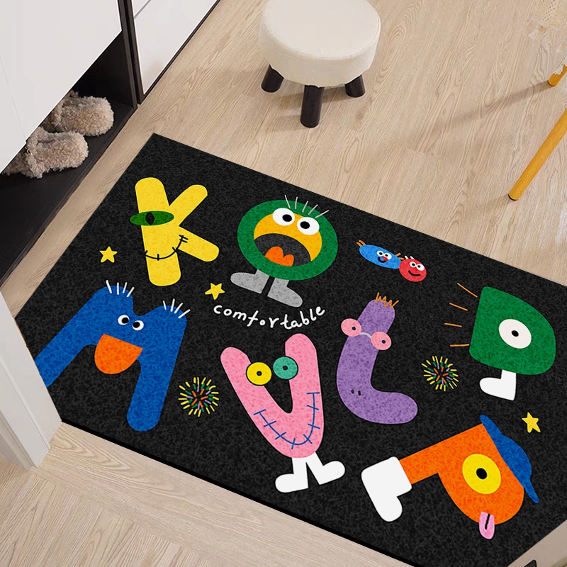 极速卡通入户门丝圈地垫大门口防滑耐脏耐磨玄R关脚垫涂鸦家用进