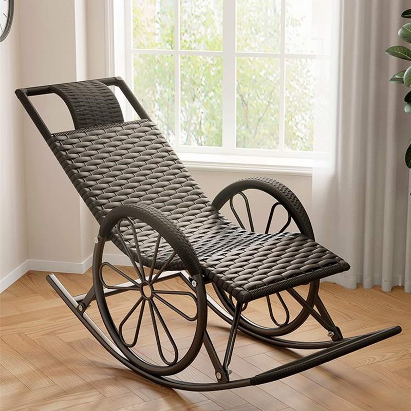 极速新品摇摇椅躺椅午休折叠藤椅大人老人L摇椅S子靠背椅阳台家用