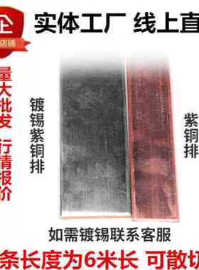 极速新品T2紫铜排扁条接地紫铜排T3镀锡铜排O紫铜条铜方W块汇流排