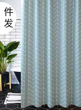 极速Modern Style Bathroom Curtain BlueI Plaid Shower Curtain