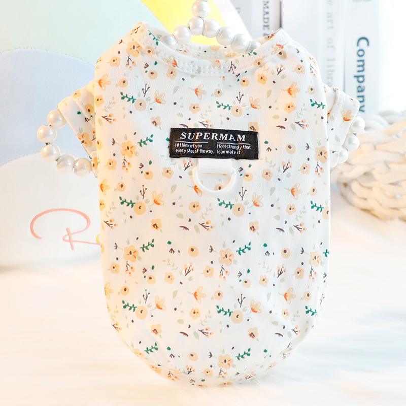 极速狗狗衣服秋冬装m打底衫猫公主四色印花棉柔亲肤小型犬泰迪宠