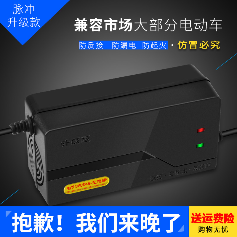 极速爱玛电动车电瓶充电n器48V12AH60V20AH 72V新国标爱玛电动车