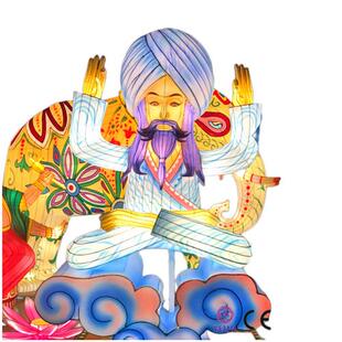 大型春节元宵节大象人物传统工艺花灯纯手工制作分色裱糊微妙微翘