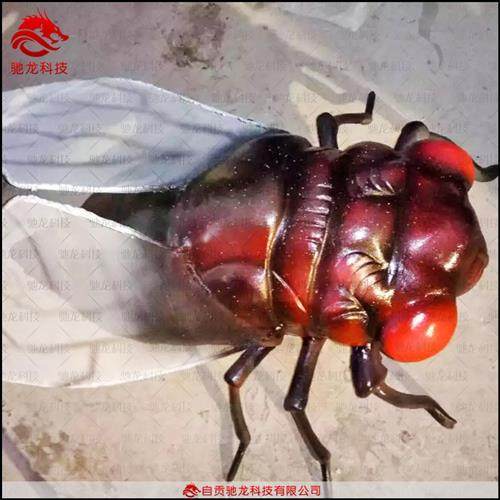 大型仿真电动昆虫模型纺织娘雕塑电动机械动态机模装置定制公司