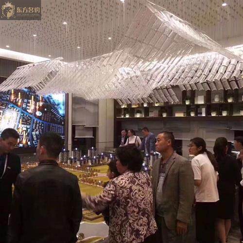 别墅酒店大堂商场新中式瓦片房子造型艺术玻璃灯中式大厅吊灯
