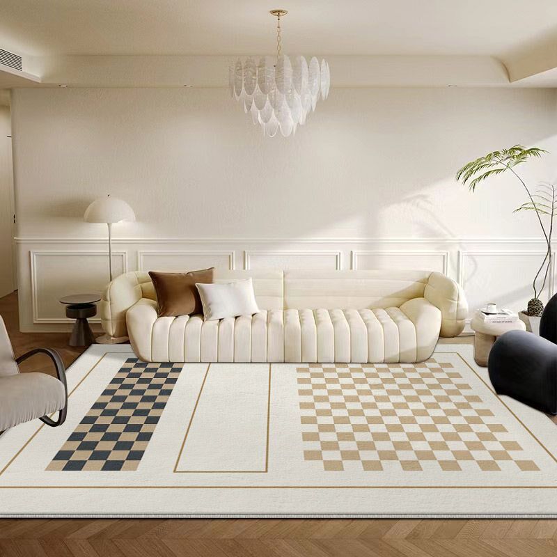 法式中古客厅地毯棋盘格卧室A地毯全铺仿羊绒地毯轻奢茶几地