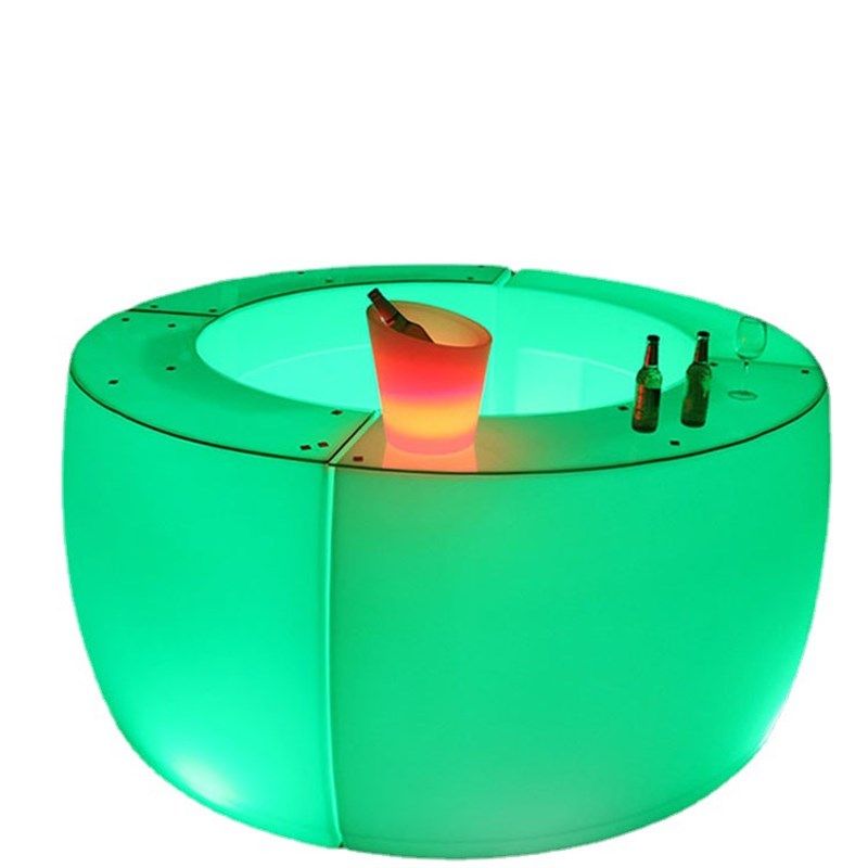 圆形LED发光吧台波浪 时尚椭圆形状吧F台 KTV酒店发光家具吧台桌