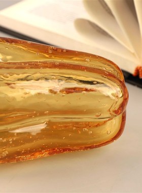 现代轻奢厚重f琉璃小黄椒辣椒桌面摆件客厅玄关酒店家居创意装饰