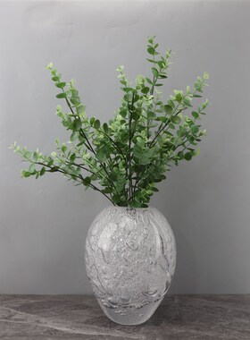 北欧极简创意白色气泡琉璃花w器样板房电视柜茶几家居客厅饰品摆