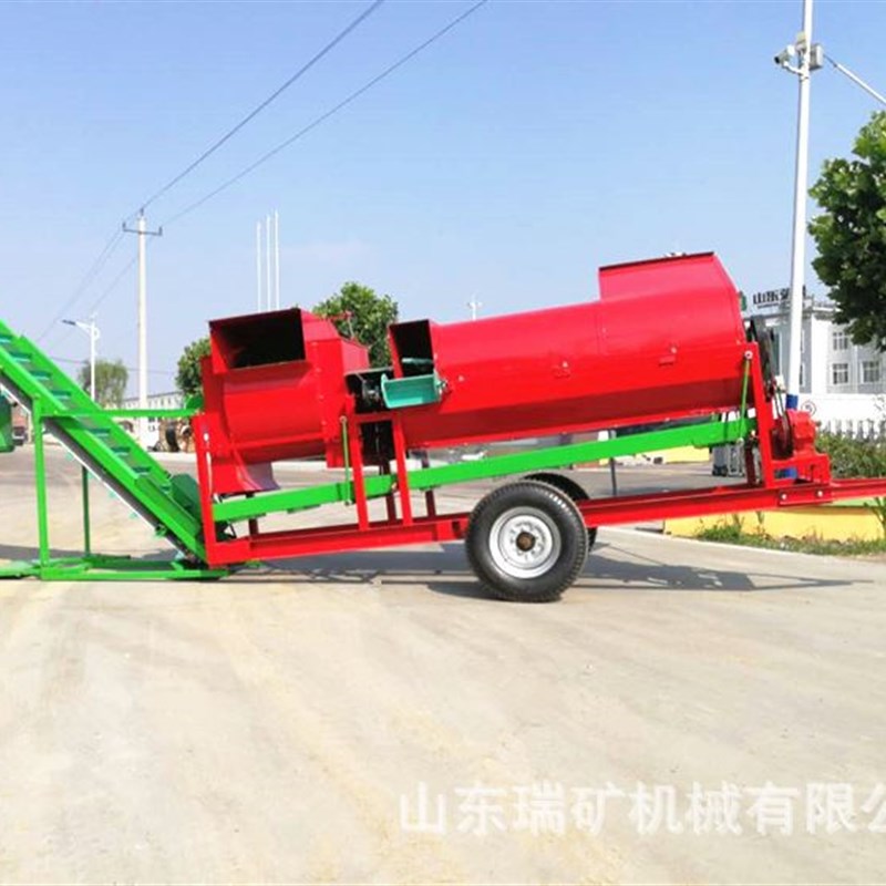 花生采摘机拖拉机牵引式脱秧机大型花生摘果机干S湿两用花生打果