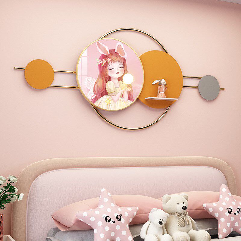 新款金属画儿童壁l挂画立体玄卡通墙面晶瓷组合装饰画壁饰置物架