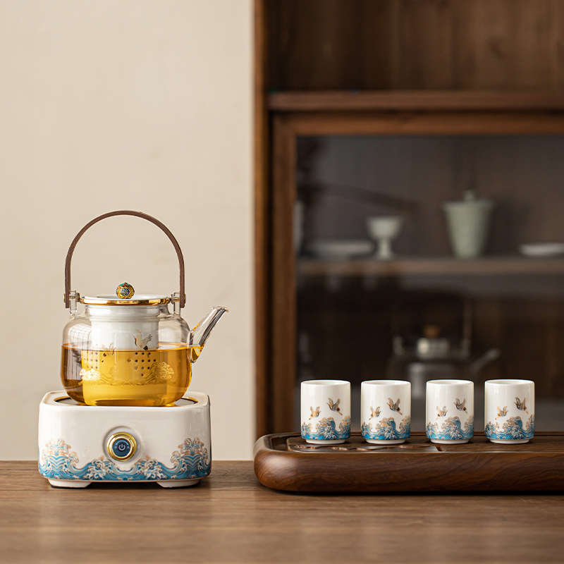 电陶炉煮茶器煮茶壶蒸煮两用沏z茶烧水大容量围炉煮茶送礼盒套装