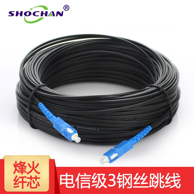 首千(SHOCHAN)尾纤皮线1/2/4芯3I钢丝光纤线缆室外单模跳线光缆
