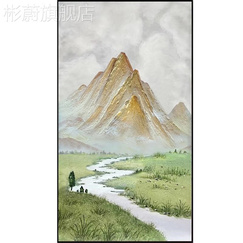 网红手绘油靠画芬村抽象背金山大客厅G玄关现代轻奢走廊背景墙装,家居饰品,油画,淘宝优惠券,粉丝福利购,淘宝优惠卷