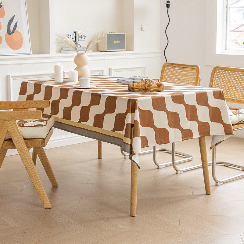 北欧轻奢餐桌桌布高级感防水防油长方I形客厅宿舍书桌桌网红桌布
