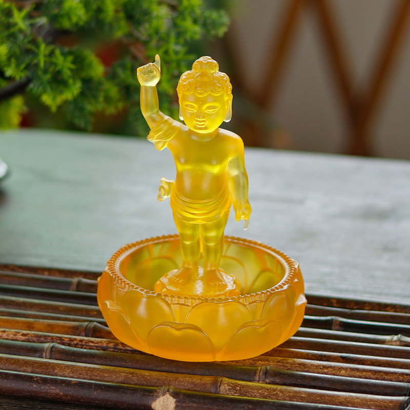水琉璃浴佛套装(莲花盘 太子x佛 勺子)释迦摩尼佛浴佛节家居摆件