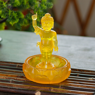 水琉璃浴佛套装(莲花盘 太子x佛 勺子)释迦摩尼佛浴佛节家居摆件