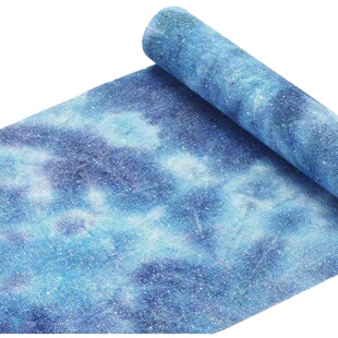 台湾天色茶席星空【染麻加细闪】防水席L桌旗桌布茶帘功夫茶道