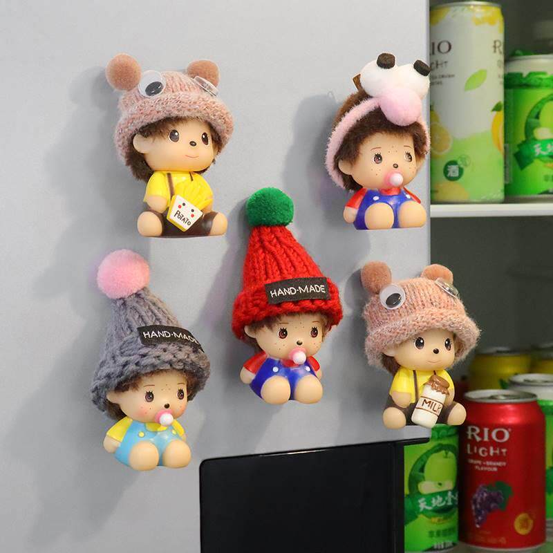 可爱卡通圣诞公仔冰箱贴磁贴3d立体蒙奇奇留言照片创意磁铁装饰贴