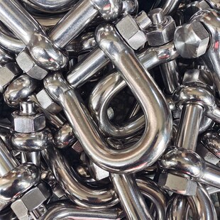 厂家直销304不锈钢D型r卸扣M20 不锈钢螺丝来料抛光清洗量大从优