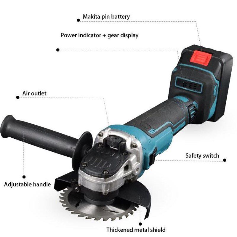 无刷多功能锂电池抛光机切割机125打磨机充电式100角X磨机电动工